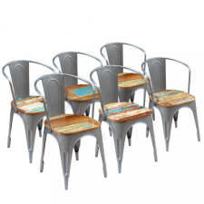 vidaXL 6 db tömör újrahasznosított fa étkezőszék bútor