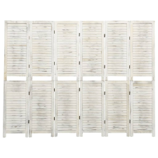 vidaXL 6-paneles antik fehér tömör faparaván 215 x 166 cm bútor