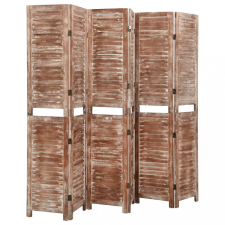 vidaXL 6 paneles barna tömör császárfa paraván 210 x 165 cm bútor