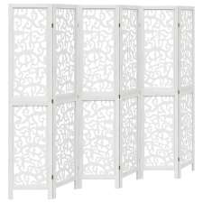 vidaXL 6 paneles fehér tömör császárfa térelválasztó (358746) bútor