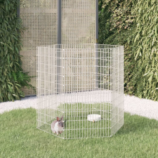 vidaXL 6 paneles horganyzott vas nyúlketrec 54x100 cm ketrec, szállítóbox rágcsálóknak