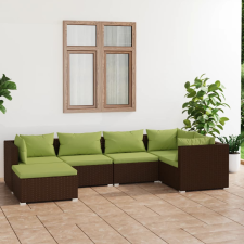 vidaXL 6-részes barna polyrattan kerti ülőgarnitúra párnákkal kerti bútor
