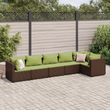 vidaXL 6 részes barna polyrattan kerti ülőgarnitúra párnákkal kerti bútor