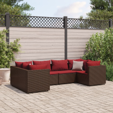 vidaXL 6 részes barna polyrattan kerti ülőgarnitúra párnákkal kerti bútor