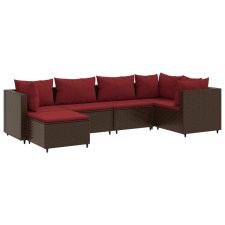 vidaXL 6 részes barna polyrattan kerti ülőgarnitúra párnákkal (3308213) kerti bútor
