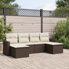 vidaXL 6 részes barna polyrattan kerti ülőgarnitúra párnával kerti bútor