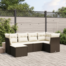 vidaXL 6 részes barna polyrattan kerti ülőgarnitúra párnával kerti bútor