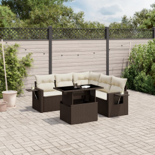 vidaXL 6 részes barna polyrattan kerti ülőgarnitúra párnával kerti bútor