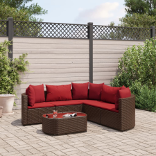vidaXL 6 részes barna polyrattan kerti ülőgarnitúra párnával kerti bútor