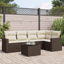 vidaXL 6 részes barna polyrattan kerti ülőgarnitúra párnával kerti bútor
