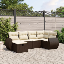vidaXL 6 részes barna polyrattan kerti ülőgarnitúra párnával kerti bútor