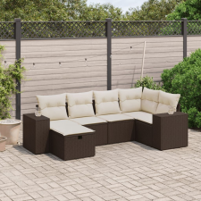 vidaXL 6 részes barna polyrattan kerti ülőgarnitúra párnával kerti bútor