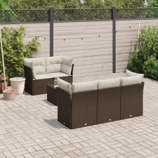 vidaXL 6 részes barna polyrattan kerti ülőgarnitúra párnával kerti bútor