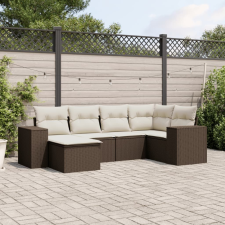 vidaXL 6 részes barna polyrattan kerti ülőgarnitúra párnával kerti bútor