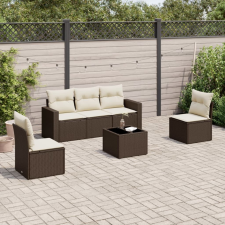 vidaXL 6 részes barna polyrattan kerti ülőgarnitúra párnával kerti bútor
