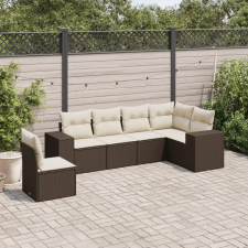 vidaXL 6 részes barna polyrattan kerti ülőgarnitúra párnával kerti bútor