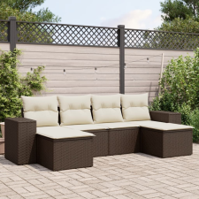 vidaXL 6 részes barna polyrattan kerti ülőgarnitúra párnával kerti bútor