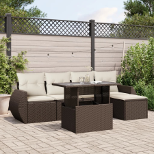 vidaXL 6 részes barna polyrattan kerti ülőgarnitúra párnával kerti bútor