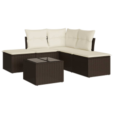 vidaXL 6 részes barna polyrattan kerti ülőgarnitúra párnával (3217733) kerti bútor