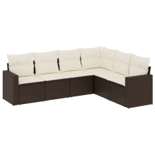 vidaXL 6 részes barna polyrattan kerti ülőgarnitúra párnával (3219003) kerti bútor