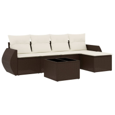 vidaXL 6 részes barna polyrattan kerti ülőgarnitúra párnával (3221302) kerti bútor