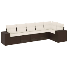vidaXL 6 részes barna polyrattan kerti ülőgarnitúra párnával (3222592) kerti bútor