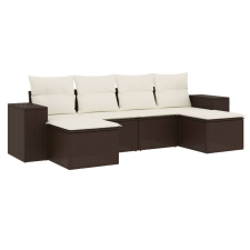 vidaXL 6 részes barna polyrattan kerti ülőgarnitúra párnával (3222922) kerti bútor