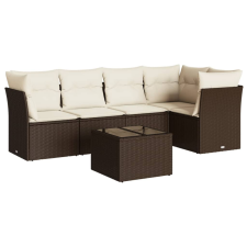 vidaXL 6 részes barna polyrattan kerti ülőgarnitúra párnával (3249452) kerti bútor