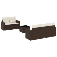 vidaXL 6 részes barna polyrattan kerti ülőgarnitúra párnával (3251040) kerti bútor