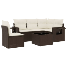 vidaXL 6 részes barna polyrattan kerti ülőgarnitúra párnával (3252520) kerti bútor