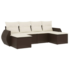 vidaXL 6 részes barna polyrattan kerti ülőgarnitúra párnával (3254060) kerti bútor