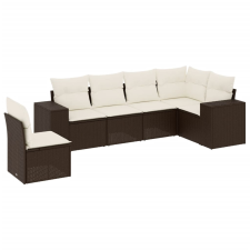 vidaXL 6 részes barna polyrattan kerti ülőgarnitúra párnával (3254970) kerti bútor