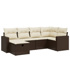 vidaXL 6 részes barna polyrattan kerti ülőgarnitúra párnával (3263489) kerti bútor