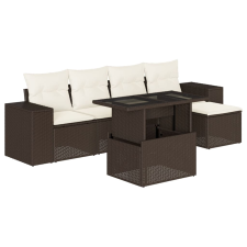 vidaXL 6 részes barna polyrattan kerti ülőgarnitúra párnával (3269133) kerti bútor