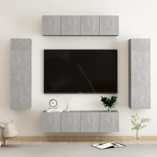 vidaXL 6 részes betonszürke forgácslap TV-szekrényszett bútor