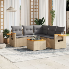 vidaXL 6 részes bézs polyrattan kerti ülőgarnitúra párnával kerti bútor
