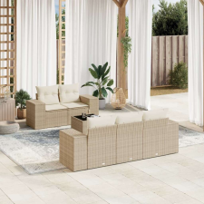 vidaXL 6 részes bézs polyrattan kerti ülőgarnitúra párnával kerti bútor