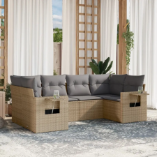 vidaXL 6 részes bézs polyrattan kerti ülőgarnitúra párnával kerti bútor