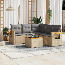 vidaXL 6 részes bézs polyrattan kerti ülőgarnitúra párnával kerti bútor