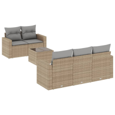 vidaXL 6 részes bézs polyrattan kerti ülőgarnitúra párnával (3218689) kerti bútor