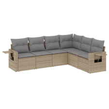 vidaXL 6 részes bézs polyrattan kerti ülőgarnitúra párnával (3220208) kerti bútor