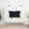 vidaXL 6 részes fehér forgácslap TV-szekrényszett