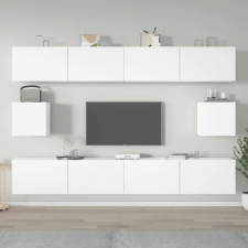vidaXL 6 részes fehér szerelt fa TV-szekrényszett bútor