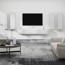 vidaXL 6 részes fehér szerelt fa TV-szekrényszett (3114350) bútor