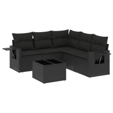 vidaXL 6 részes fekete polyrattan kerti ülőgarnitúra párnákkal (3220154) kerti bútor