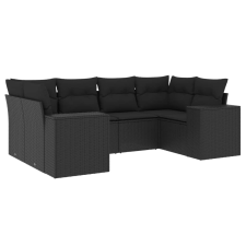 vidaXL 6 részes fekete polyrattan kerti ülőgarnitúra párnákkal (3222974) kerti bútor