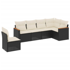 vidaXL 6 részes fekete polyrattan kerti ülőgarnitúra párnákkal (3226014) kerti bútor