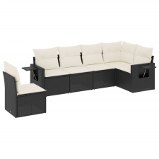 vidaXL 6 részes fekete polyrattan kerti ülőgarnitúra párnákkal (3252563) kerti bútor