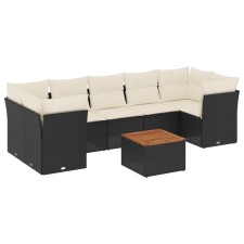 vidaXL 6 részes fekete polyrattan kerti ülőgarnitúra párnákkal (3255839) kerti bútor