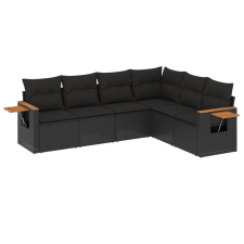 vidaXL 6 részes fekete polyrattan kerti ülőgarnitúra párnákkal (3259241) kerti bútor